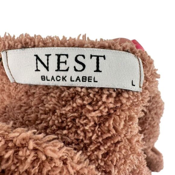 NEST Black Label Dress Cozy Knit Fuzzy Stretch Pencil Midi Size L Taupe Rose - Picture 8 of 9